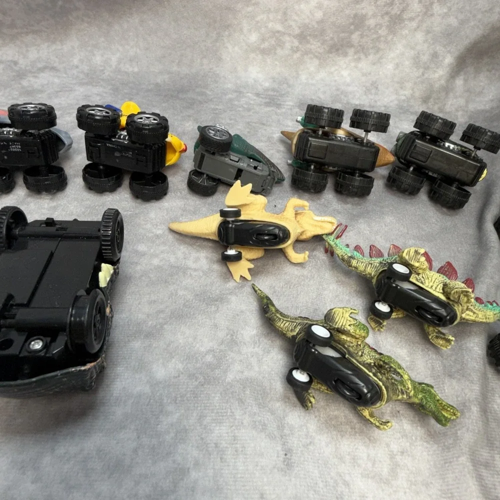 Dinosaur Monster Truck Toy Pull-Back Dino Animal Head Cars Lot Of 14